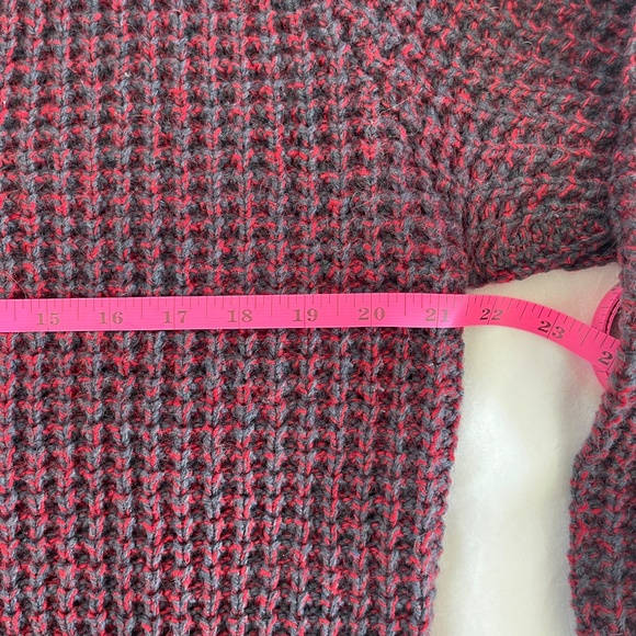 Vintage Woolrich Shawl Collar Waffle Knit Pullover Sweater Red Wooden Button L - Picture 7 of 11